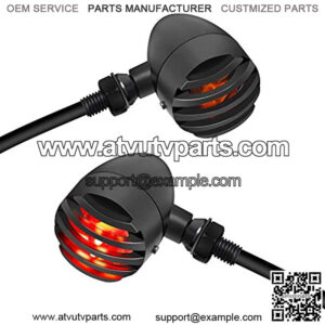 Motorcycle Blinkers, Waterproof Aluminum Bullet LED Turn Signals, Rear Red Indicator Light Compatible with Harley Dyna, Honda, Yahama, Bobber,Suzuki and Kawasaki 12V Motorbikes