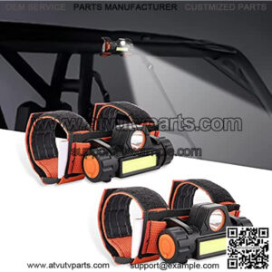 2PCS Universal Roll Bar Mount LED Light, Klutchtech Interior Dome Light Work Light for UTV ATV Polaris RZR Golf Car Truck Off-Road Pickup Boat-Orange