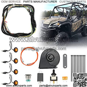 UTV/ATV Turn Signal Kit, Universal Street Legal With Toggle Switch and Horn Kit Amber LED Easy Installation Compatible With Pioneer, RZR, Can-Am, Kawasaki
