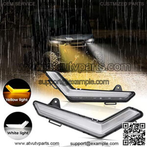 Defender LED DRL Daytime Running Light Kits, Durable High Brightness Front Driver Passenger Signal Light Set with White/ Yellow Light Compatible with Can Am Defender& Defedner Max 2020+