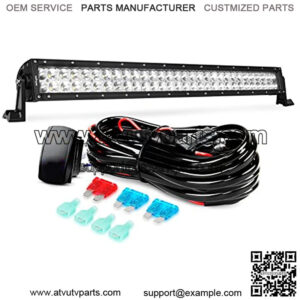 LED Light Bar 32Inch 180W Spot Flood Combo Led Off Road Lights 12V 5Pin Rocker Switch LED Light Bar Wiring Harness Kit, 2 Years Warranty (ZH079)