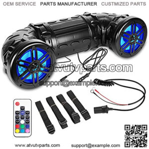 BPS8RGB 600 Watt Bluetooth Enabled Dual 8-inch ATV/UTV/Sound System with LED Lights and Remote