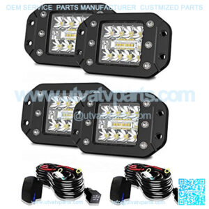 Flush Mount LED Pods, 4pcs 4" 5" Driving Lights LED Work Light Flush LED Light Bar Super Bright Fog Lights Off Road Lights for Truck SUV Boat 4x4 Grill Mount