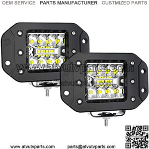 Flush Mount Led Work Lights 2PCS 42W LED Light Pods Upgraded Spot Flood Combo Beam Driving Light Backup Light for for Golf Cart Trucks Tractor SUV 4x4 ATV UTV