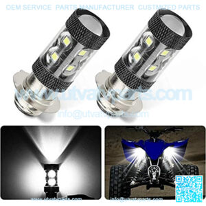 Motorcycle 2 x 80W H6 Super White Bright LED Headlights Bulbs Upgrade For ATVS YFM YFS YFZ Bruin YFM350 200 350 400 450 660 700 Raptor Blaster 200 Banshee Motorbike motocross