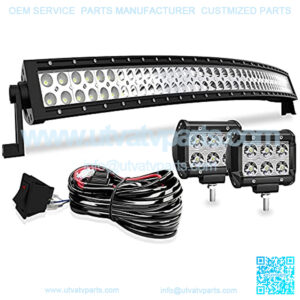 LED Light Bar BENE'VIOLET 42 Inch 240W Spot Flood Combo Light Bar 2Pcs 4 Inch 18W Spot LED Cubes Lights with 3-Leads Wiring Kits for Trucks Polaris ATV UTV Jeep Boats