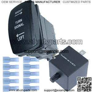 Rocker Turn Signal Switch and LED Flasher Relay Combo Kit (Vertical)