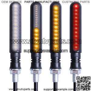 4PCS Motorcycle Indicators Flowing Turn Signal Lights Motorbike Turning Indicators Daytime Running Lights Brake Lights 12V for Motorcycle Motorbike Scooter Quad Cruiser Off Road