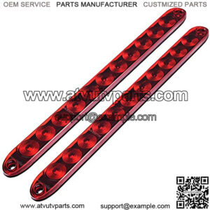 2PCS 16 inches 11 LED Red Trailer Light Bar - Waterproof Sealed Park Turn Signal Light Tail Brake Stop Bar Truck Trailer Marker ID Bar