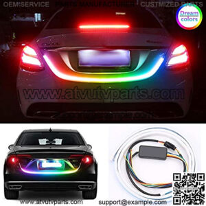 Flexible Car LED Strip Lights, 48inch Dream Color Car Exterior Tailgate Trunk LED Lights Kit, Waterproof Daytime Running Turn Signal Brake Reverse Tail Lights, Car License Plate Light DC12V