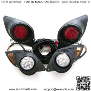 LED Street Legal Head Tail Light Kit For YAMAHA Drive G29 2007-2016 Gas or Electric Golf Cart Driver Side Replace 12V Headlights Rear Light Kit Assembly For YAMAHA