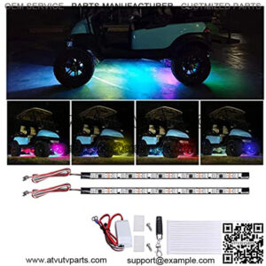 Golf Cart Lights Underglow Neon Accent Strip Multicolor LED Lights Kit Fits EZGO Club Car Yamaha Golf Cart and So on Water Resistant Tubes (Battery Input 12V-65V)