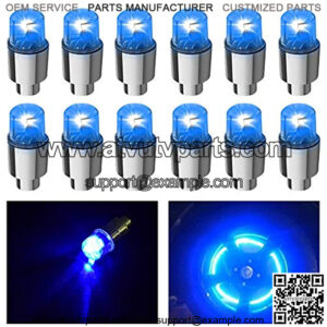 12 PCS LED Bike Wheel Light Tyre Tire Valve Caps Neon Light for Car Motorcycle Bicycle(Blue)