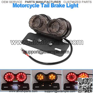 LED Motorcycle Tail Light Integrated Running Lamp Brake Turn Signal Light with License Plate Bracket for Harley Honda Yamaha Kawasiki Suzuki Cruisers(Black)