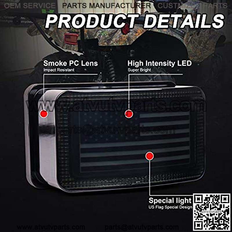 ATV Tail Light with US Flag Red Brake Light Replace 5KM-8472C-10-00 for ATV UTV Grizzly Viking Big Bear Kodiak Bruin Wolverine - Image 3