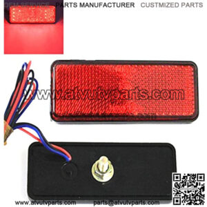 2X Rectangle Reflector Waterproof 24 LED Marker Tail Brake Stop Light Car Trailer Truck for RV,Trailer,Truck,UTE,UTV,ATV,Motorcycle (Red Rectangle)