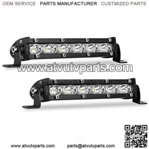 7 Inch Single Row Led Light Bar Pods - BEAMCORN Ultra-Slim 60W 10000 Lumens Waterproof Driving Fog Light Combo Flood Spot Lights for Trucks Off road ATV UTV SUV Boat 2-Pack