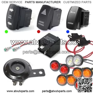 SXS UTV Kawasaki Mule Pro Teryx Teryx 4 STREET LEGAL LED Turn-Signal Kit w/HORN