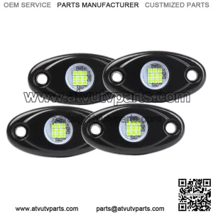 4X GREEN  LED Rock Light Pods Under Wheel Trail Rig Lamp Offroad ATV UTV 4X4 (For: More than one vehicle)