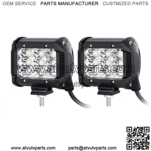 Tri Row 4"inch 90W  LED Work Light Bar FLOOD Pods for Can-am Polaris RZR ATV UTV (For: More than one vehicle)