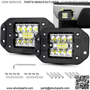 2PCS 5" inch LED Work Light Bar Combo Offroad Truck SUV ATV Driving Fog Pod Lamp