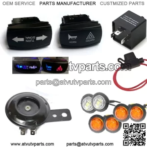 Street Legal LED Rocker Switch Turn Signal Kit For UTV SXS Kawasaki Mule Teryx 4