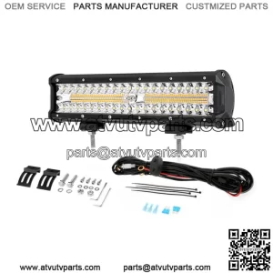 12" LED Work Light Bar Spot Beam Amber+White Strobe Lamp ATV UTV Offroad (For: More than one vehicle)