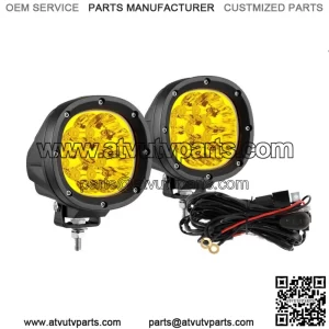 for ATV UTV Pair 4in 80W LED Work Lights Amber Offroad Driving Fog Lamp (For: More than one vehicle)