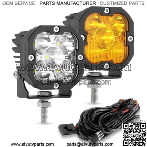 White Yellow LED Fog Light Driving Lamp Pods For Can-am Polaris ATV UTV (For: More than one vehicle)