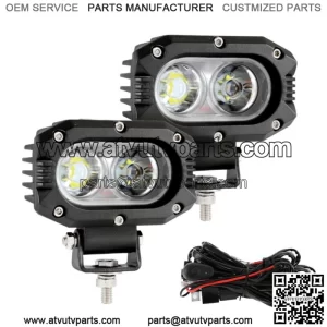 4" LED Work Light Bar Flood Pods Fog Driving Lamp for Can-am Polaris ATV (For: More than one vehicle)