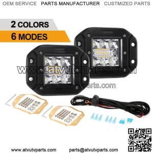 5" Amber White Strobe LED Driving Fog Lights Spot Cube Pods Truck ATV 4" (For: More than one vehicle)