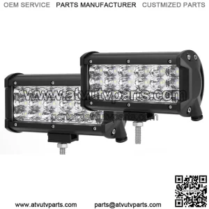 Tri-Row 7" LED Work Light Bar FLOOD Beam Pods for Can-am Polaris RZR ATV UTV 2x (For: More than one vehicle)