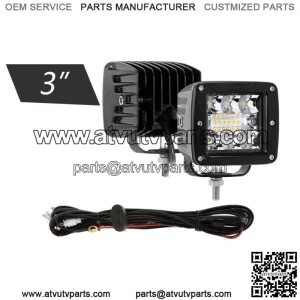 3 INCH LED WORK LIGHT BAR PODS DRIVING FLOOD FOR POLARIS RZR XP 1000 ATV (For: More than one vehicle)