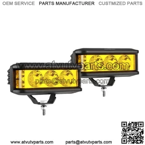 Pair 5" In 60W LED Work Lights Amber Offroad Driving Fog Pods ATV UTV (For: More than one vehicle)