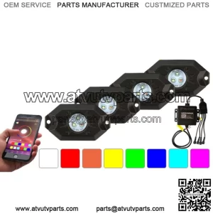 4 Pod LED Underglow Light RGB Neon Kit Underbody Rock For Can-am Polaris (For: More than one vehicle)