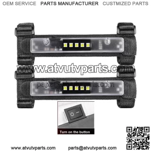 2Pcs Roll Bar Cage Mount UTV LED Dome Lights Interior Lights Offroad Truck White