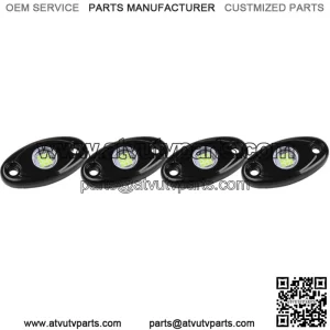 Green 4Pods LED Rock Lights Neon Underbody Glow Offroad Lamp for Polaris UTV ATV (For: More than one vehicle)