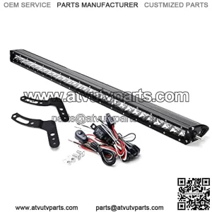 Roof Mount 30-Inch LED Light Bar Kit Compatible with 2011-18 Polaris RZR XP 800 900 1000, Include 150W Single-Row LED Lightbar, Front Rollbar Fit Bracket Mounts & On/Off Switch Wiring Kit