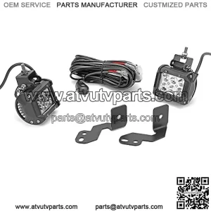 2X 18W High Power LED Work Light Pod w/Left & Right Side Pillar Mounting Bracket & Rocker Switch Wiring Kit Compatible with 2014-2021 Polaris RZR XP 1000 & 2015-2021 RZR 900