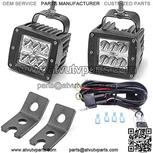 Backup Rear Pillar 2x 18W Cube Lights Mount Brackets  Wiring Kit Compatible with Polaris RZR XP 1000/Turbo 900 2015-2022