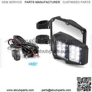 For Can-Am Maverick X3 Commander 1000 Rear View Side Mirrors + LED Light Switch