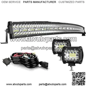 For Can-Am Maverick X3 MAX Turbo 42" Curved LED Light Bar Roof + 4" Cube Pods