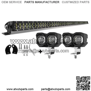 For Can-Am Maverick X3 MAX Turbo 42" LED Light Bar Roof + 3" Dual Color Pods