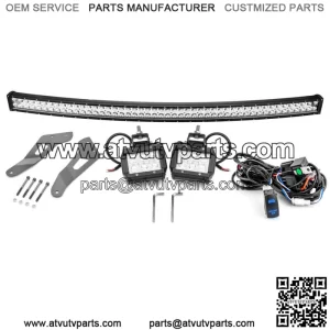 50" LED Light Bar+3" Light Pods w/Roof Bracket Wire For Can-am Maverick X3 Max