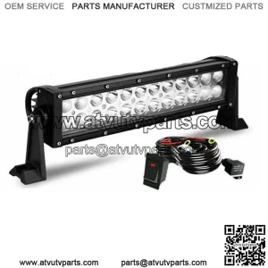 Dual-Row 12inch LED Work Light Bar Spot Flood For Polaris Ranger Yamaha UTV ATV