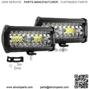 7"Inch 24000LM LED Work Light Bar Pods Spot Driving Lamp for Can-am Polaris ATV (For: Can-Am Maverick X3 R)