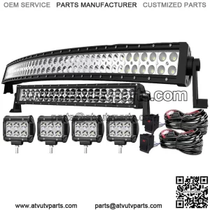 For Can Am Maverick X3 17-UP 42" Curved LED Light Bar Upper Roof Driving Combo