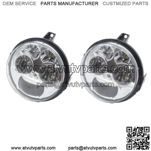 Pair Chrome LED Headlights 4 inch Compatible with Kawasaki Brute Force 750/Teryx (For: More than one vehicle)