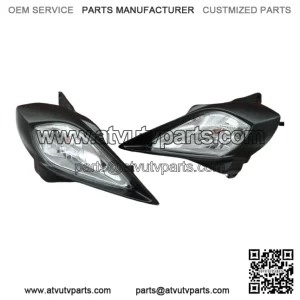 2 x Headlights + bulbs + plastic surround + socket Yamaha YFZ450 Raptor 700 700R