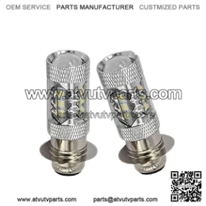 2Pcs 80W Super White LED Bulbs P15D H6M for ATVS YFM350 400 450 660 700 Raptor Blaster 200 350 YFZ 450 TRX 400EX LTZ400